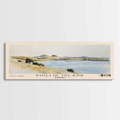 Phillip Island, Australia Watercolor Print, Vacation Gift, Australia Wall Art, Beach Painting, Beach Decor, Large Wall Art, Wood Frame Art