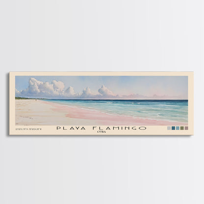 Playa Flamingo, Cuba Watercolor Beach Print, Vacation Gift, Cuba Wall Art, Beach Painting, Beach Decor, Beach Painting