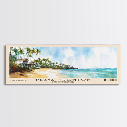 Playa Fronton, Dominican Republic Watercolor Print, Vacation Gift, Dominican Republic Wall Art, Beach Painting, Beach Decor, Large Wall Art, Wood Frame Art