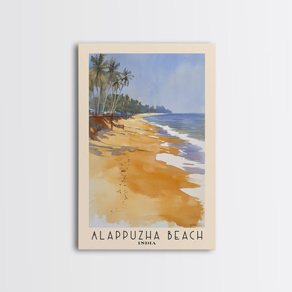 Alappuzha Beach, India Watercolor Print, Vacation Gift, India Wall Art, Beach Painting, Beach Decor, Large Wall Art, Wood Frame Art