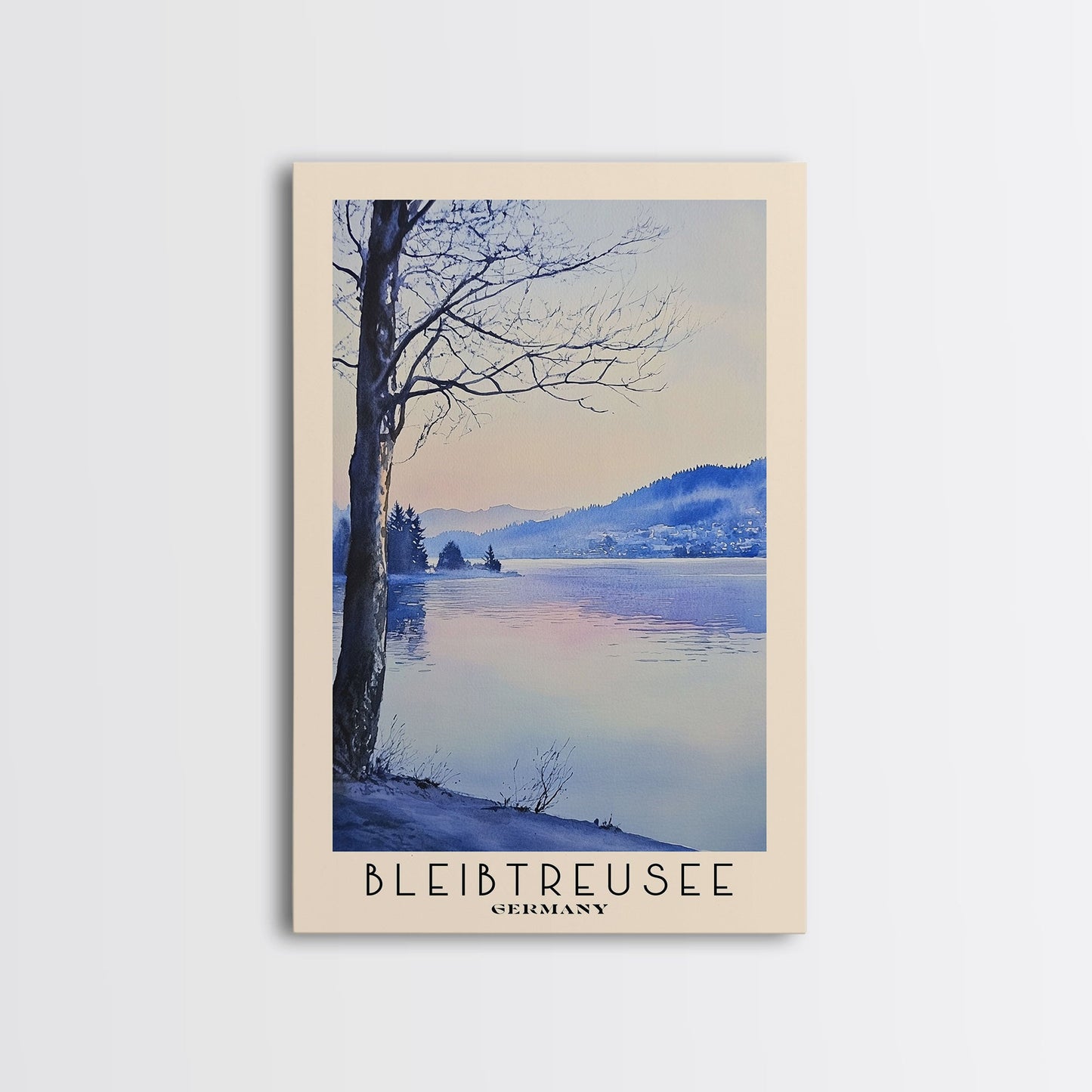 Bleibtreusee, Germany Watercolor Beach Print, Vacation Gift, Germany Wall Art, Beach Painting, Beach Decor, Beach Painting