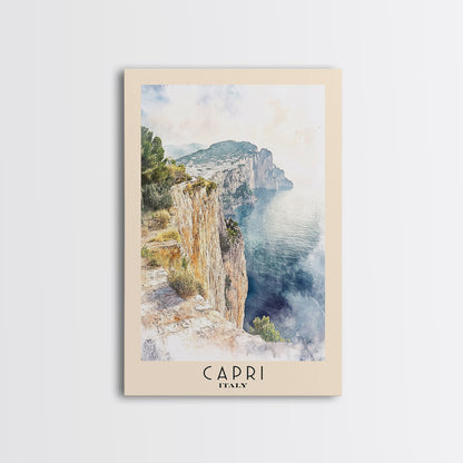 Capri, Italy Watercolor Beach Print, Vacation Gift, Italy Wall Art, Beach Painting, Beach Decor, Beach Painting