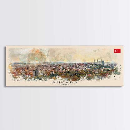 Ankara Turkey Travel Print Wall Art, Panoramic City Art, Travel Art, Wall Decor, Vacation Gift, Framed Canvas Print Or Metal Art
