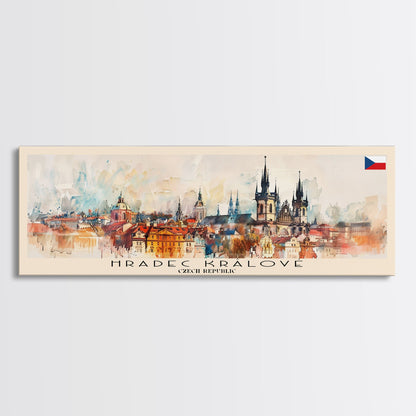 Hradec Czech Republic Travel Art, City Art, Framed Canvas Print or Metal Wall Art, Europe Travel Poster, Panoramic Wall Art, Extra Wide Wall Art