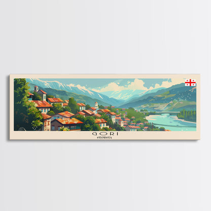Gori Georgia Travel Print Wall Art, Panoramic City Art, Travel Art, Wall Decor, Vacation Gift, Framed Canvas Print Or Metal Art