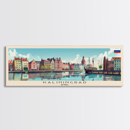 Kaliningrad Russia Travel Print Wall Art, Panoramic City Art, Travel Art, Wall Decor, Vacation Gift, Framed Canvas Print Or Metal Art