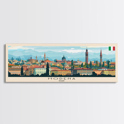 Modena Italy Travel Print Wall Art, Panoramic City Art, Travel Art, Wall Decor, Vacation Gift, Framed Canvas Print Or Metal Art