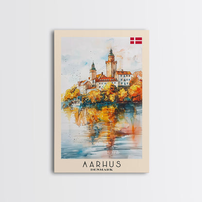 Serene Šabac Serbia Riverside View, Framed Canvas Print, Bedroom Wall Art, Farmhouse Style, Perfect Home Decor