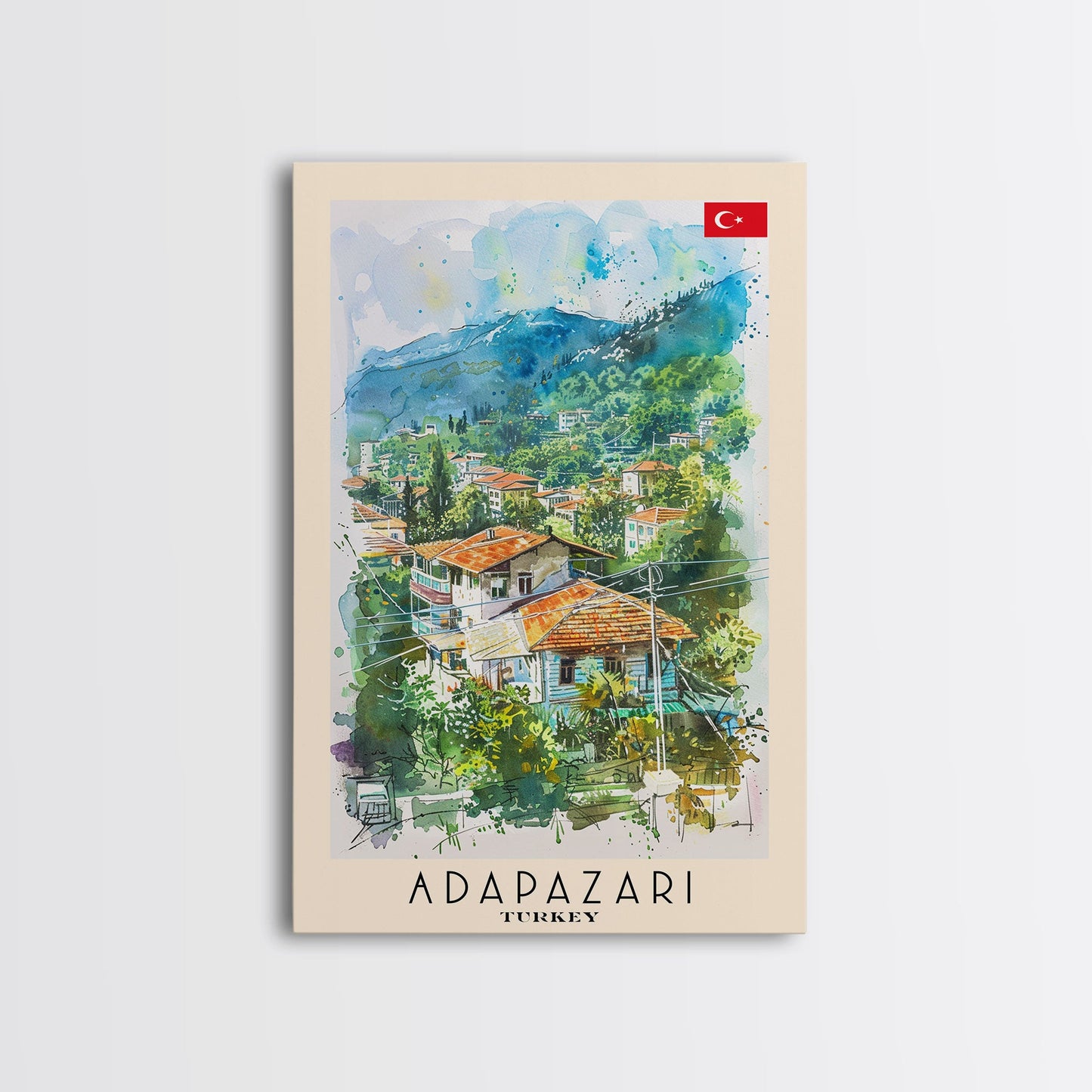 Lush Adapazarı Turkey Greenery Scene, Framed Canvas Print, Bedroom Wall Art, Nature Style, Perfect Home Decor