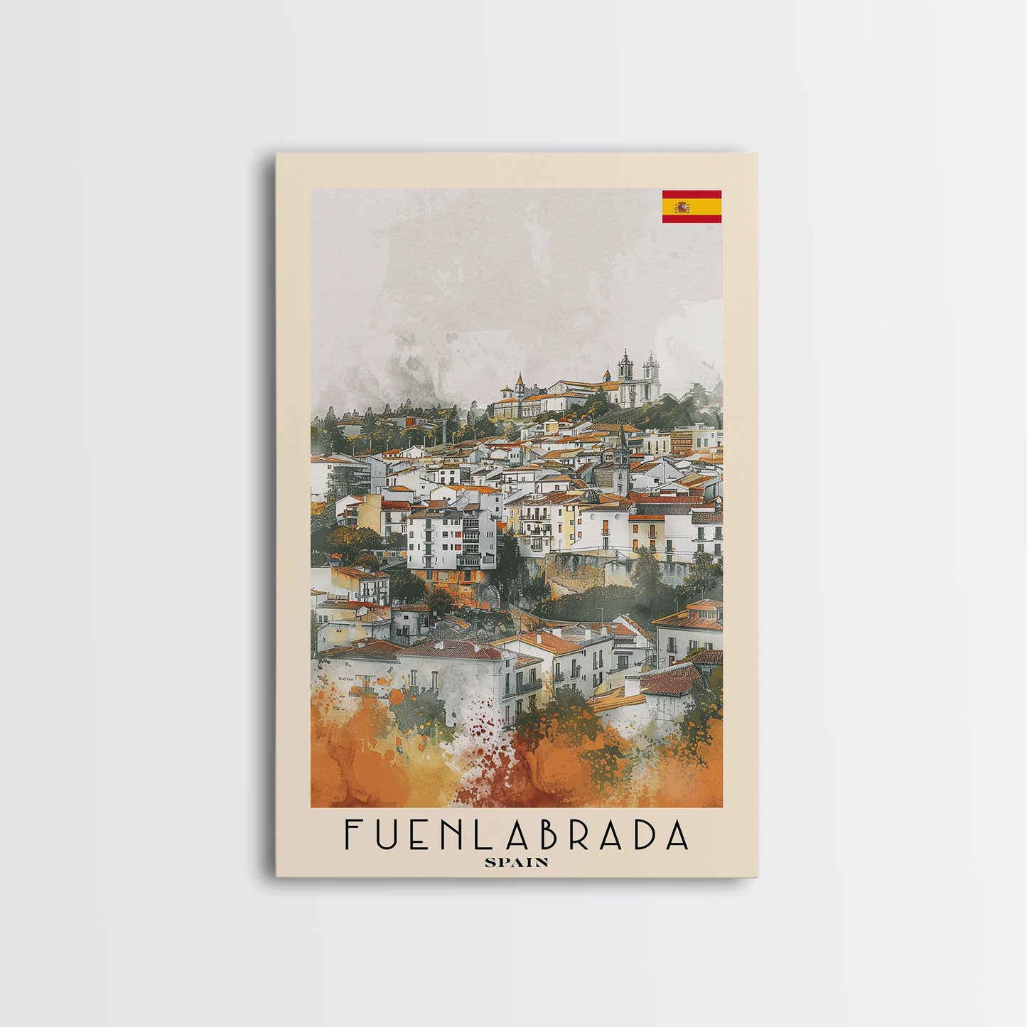 Fuenlabrada, Spain Travel Poster Art, Framed Canvas Print for Living Room or Bedroom, Spanish Wall Art, Home Decoration