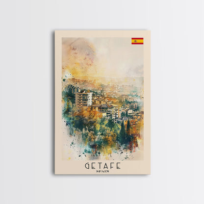 Getafe Spain Skyline Art, Framed Canvas Print, Bedroom Wall Art, Travel Poster Art, Home Decoration, Spanish Art