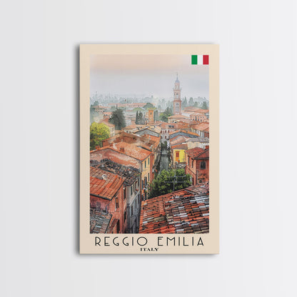 Reggio Emilia Italy Travel Poster Framed Canvas Print, Watercolor Painting, Scenic Wall Art, Home Decor, Italian Landscape, Artistic Art