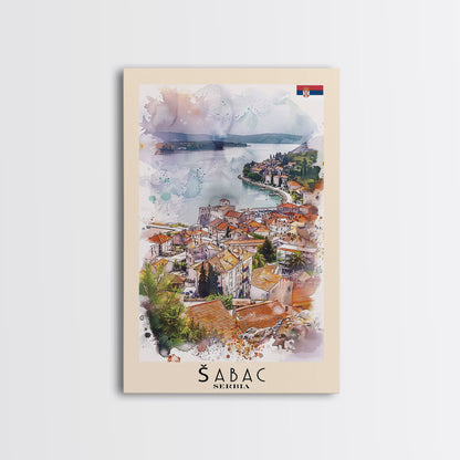 Picturesque Acharnes Greece Coastal Village, Framed Canvas Print, Living Room Art, Mediterranean Style, Home Decoration