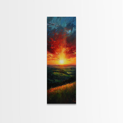 Calm Forest Pond Koi Fish Tranquil Living Room Art Framed Canvas Print Tall Art Japanese Style Art
