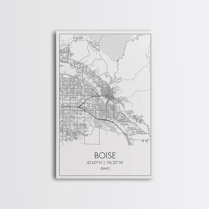 Boise Street Map, Idaho Map, City Map Art, Modern Wall Art, Wall Art, Canvas Print, Canvas Wall Art, Home Décor Wall Art, Travel Print