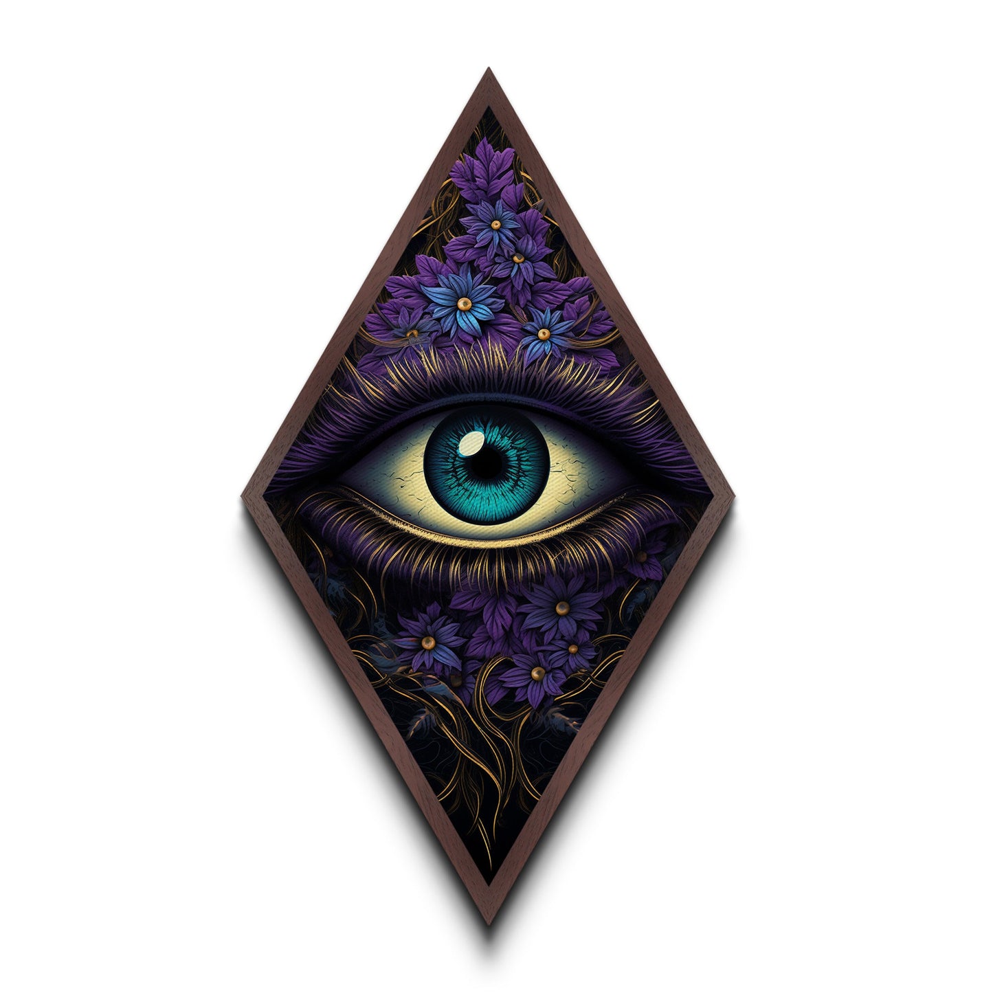 Blue Eye Abstract Close up Painting Print, Dark Academia Wall Art, Spooky Home Decor