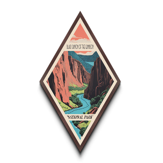 Black Canyon of the Gunnison Diamond Shaped Travel Poster Canvas Art Print, Canvas Wall Art, Travel Gift, Colorado Travel Art