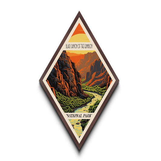 Black Canyon of the Gunnison Travel Poster Canvas Texture Print, Travel Decor Art, Midcentury Modern Retro Decor Colorado Travel Art