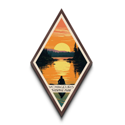 Retro Voyageurs National Park Travel Poster Canvas Texture Print, Travel Decor Art, Midcentury Modern Decor Minnesota Travel Art