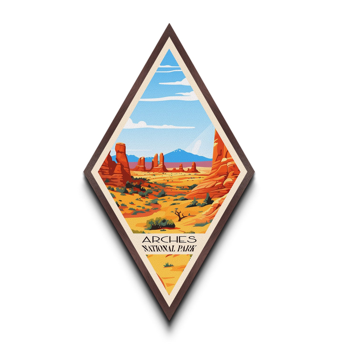 Retro-Reiseposter „Arches Nationalpark“ auf Leinwand, Reisedeko-Kunst, Midcentury-Modern-Deko, Utah-Reisekunst