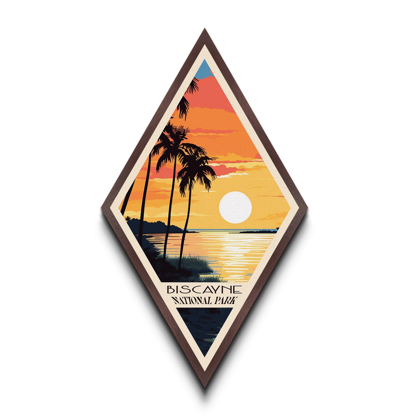 Biscayne National Park Travel Poster Canvas Texture Print, Travel Decor Art, Midcentury Modern Retro Decor Florida Travel Art