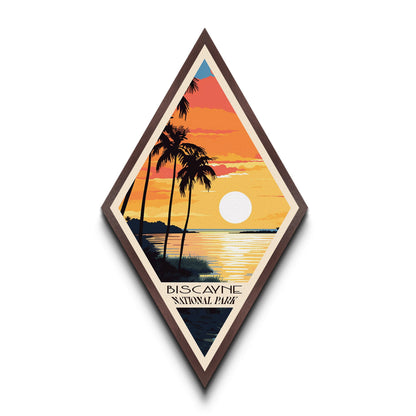 Biscayne National Park Travel Poster Canvas Texture Print, Travel Decor Art, Midcentury Modern Retro Decor Florida Travel Art