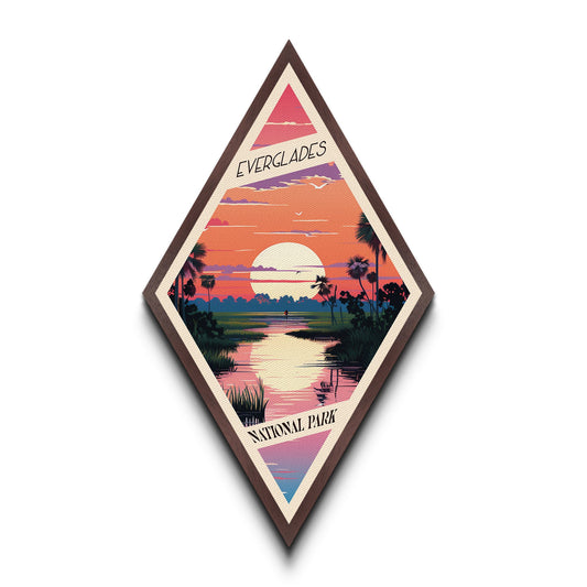 Everglades National Park Travel Poster Canvas Texture Print, Travel Decor Artwork, Midcentury Modern Retro Decor Florida Travel Art