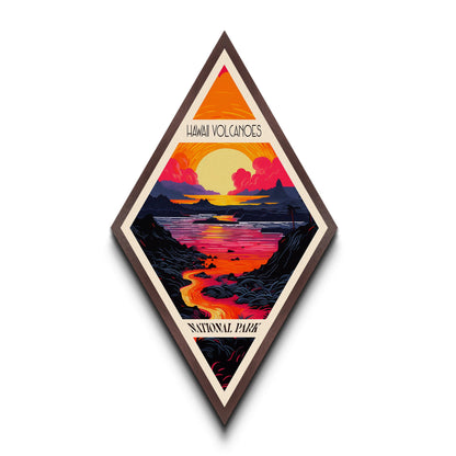 Retro-Poster „Hawaii Volcanoes National Park Adventure Poster Canvas Texture Print“, Reisedekor-Kunstwerk im Midcentury-Modern-Stil, Hawaii-Reisekunst