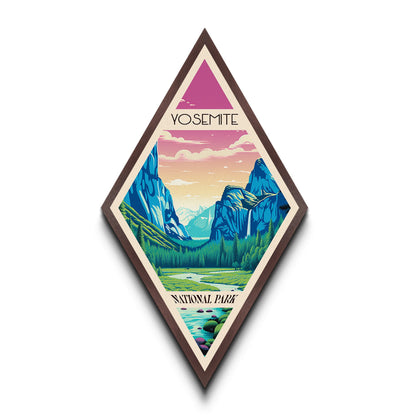 Yosemite National Park Travel Poster Wall Artwork Texture Print, Travel Decor Art, Midcentury Modern Retro Decor California Travel Art