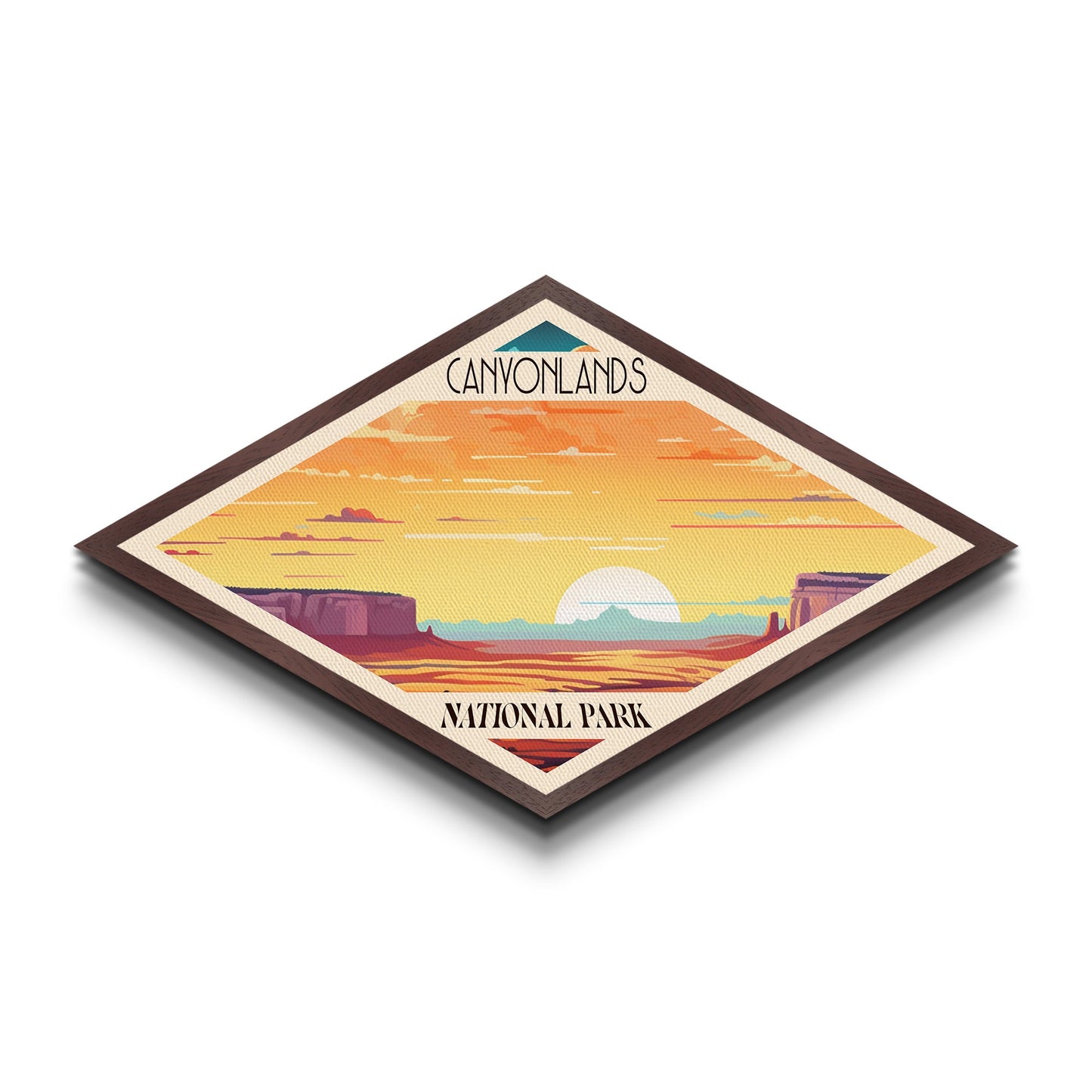 Retro-Reiseposter zum Canyonlands-Nationalpark, Leinwanddruck mit Struktur, Reisedeko, Midcentury-Modern-Deko, Utah-Reisekunst