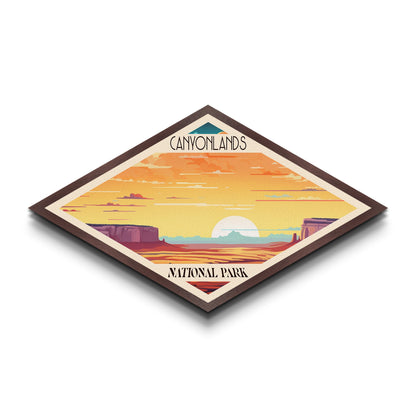 Retro-Reiseposter zum Canyonlands-Nationalpark, Leinwanddruck mit Struktur, Reisedeko, Midcentury-Modern-Deko, Utah-Reisekunst