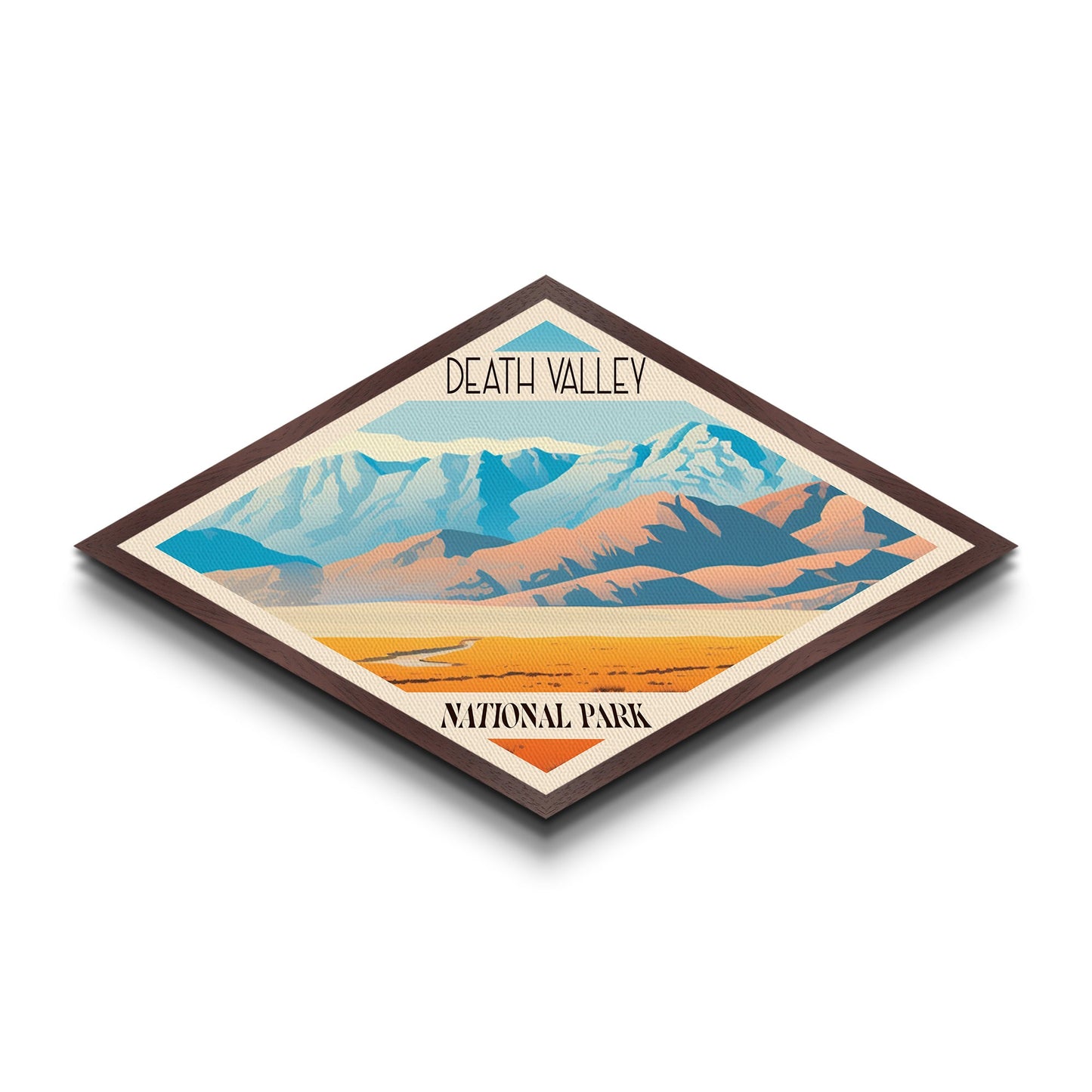 Reiseposter „Death Valley Nationalpark“ in Diamantform, Kunstdruck auf Leinwand, Wandbild, Reisegeschenk, Kalifornien-Reisemotiv