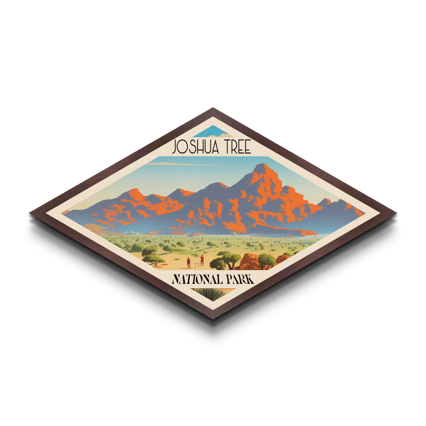 Retro Joshua Tree National Park Adventure Poster Artwork Canvas Texture Print, Travel Decor Art, Midcentury Modern Decor California Travel Art