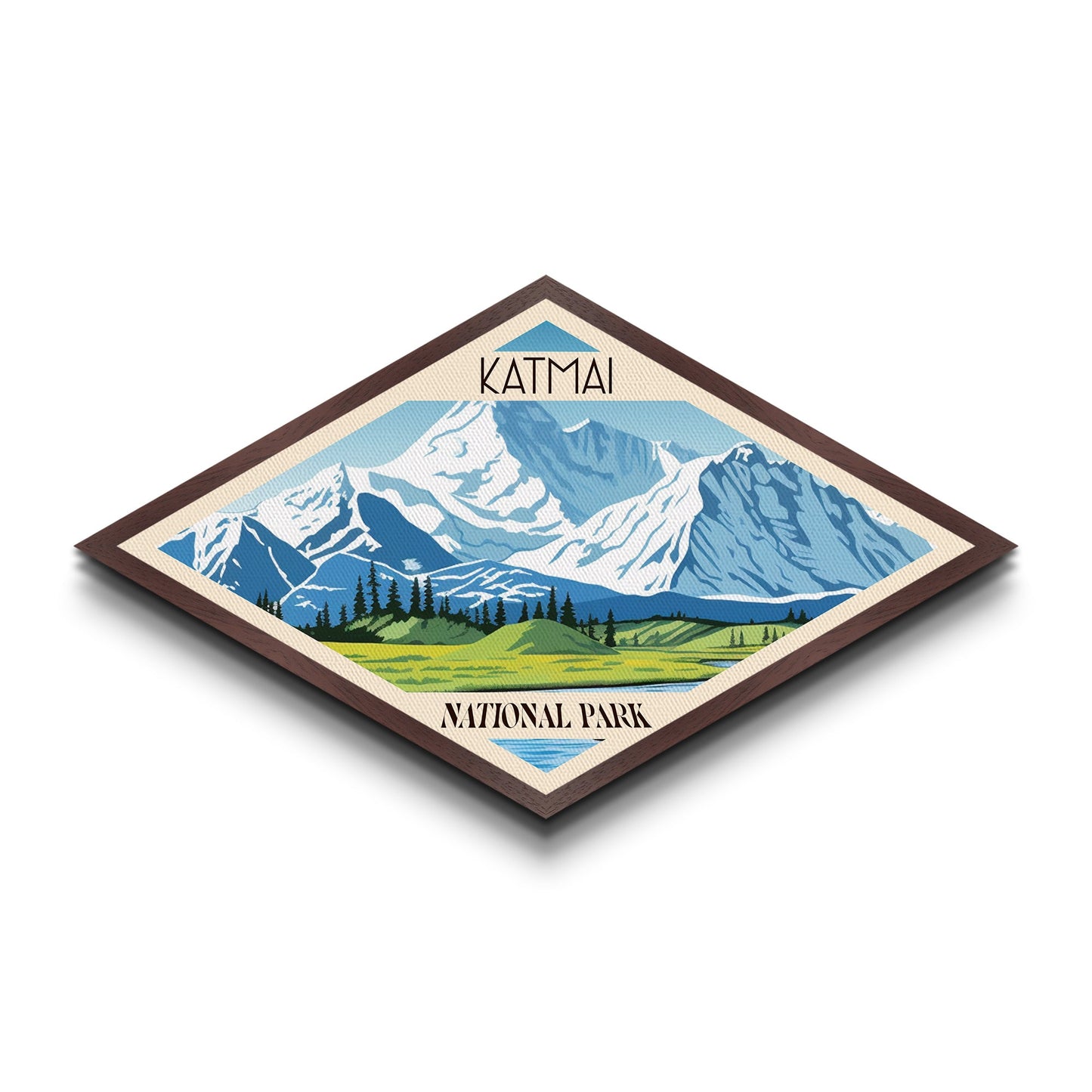 Katmai Nationalpark Abenteuerposter, Kunstdruck auf Leinwand, Reisedeko, Midcentury Modern Retro-Deko, Alaska-Reisekunst