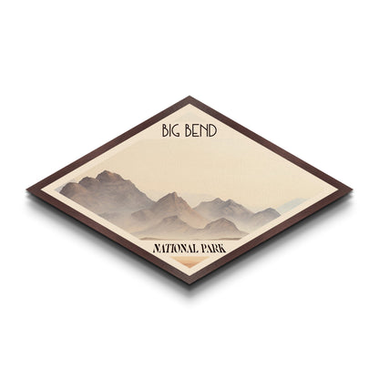 Big Bend National Park Travel Poster Canvas Texture Print, Travel Decor, Midcentury Modern Retro Decor Texas Landscape