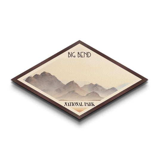 Big Bend National Park Travel Poster Canvas Texture Print, Travel Decor, Midcentury Modern Retro Decor Texas Landscape