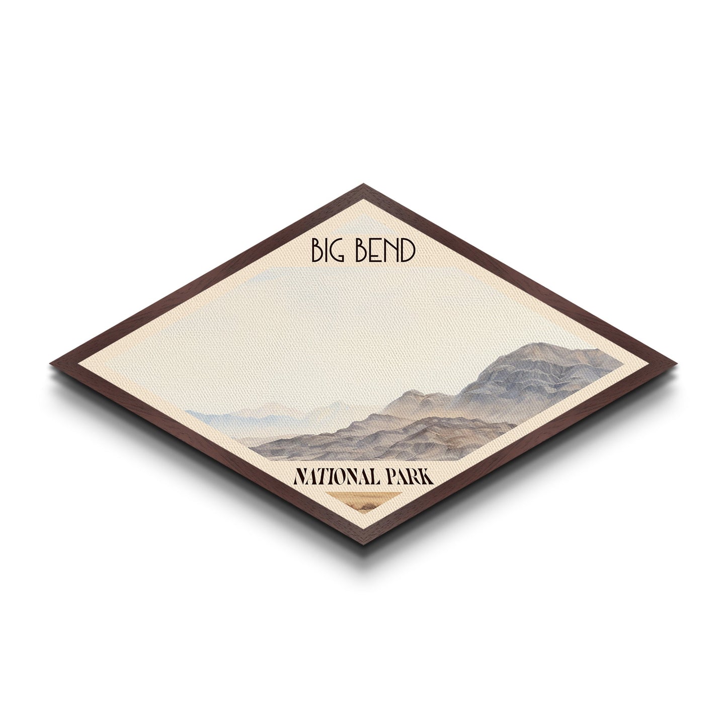 Retro Big Bend National Park Travel Print Wall Art Texture Print, Travel Decor, Midcentury Modern Decor Texas Landscape