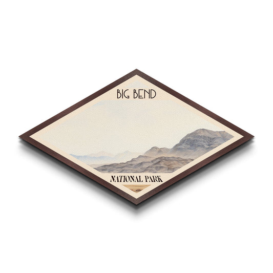 Retro Big Bend National Park Travel Print Wall Art Texture Print, Travel Decor, Midcentury Modern Decor Texas Landscape