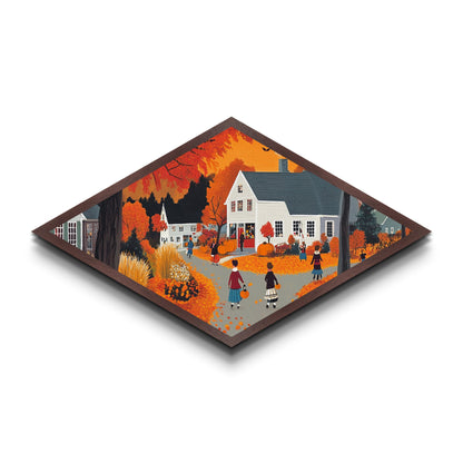 Kaleidoscope Burst One Diamond Shaped Canvas Art Print modern abstract colorful geometric wall decor vibrant living room gift