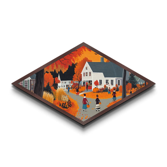 Kaleidoscope Burst One Diamond Shaped Canvas Art Print modern abstract colorful geometric wall decor vibrant living room gift