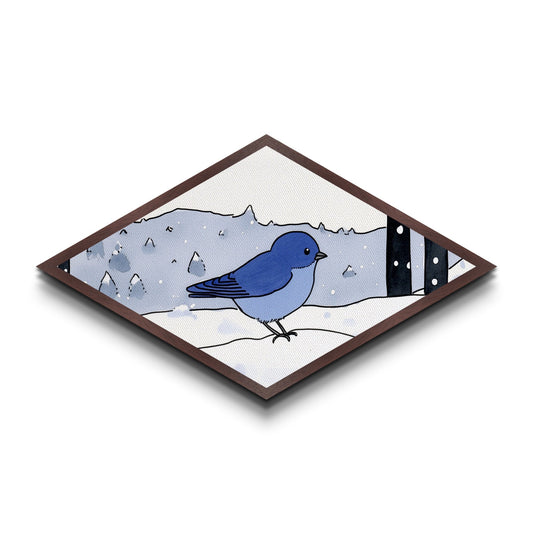 Bird Watercolor Painting Print, Canvas Texture Art Print, Bluebird Wall Art, Mother's Day, Birdwatcher Gift, Birdwatching Art