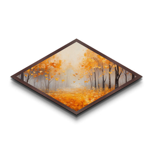 Diamond Shaped Coastal Breeze Scene Canvas Art Print Beach Ocean Seascape Wall Decor Nautical Home Accent with Soaring Seagulls