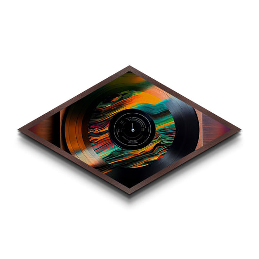 Diamond Shaped Vinyl Spectrum — Colorful Abstract Record Wall Decor Canvas Art Print, Music Room Accent, Modern Audiophile Gift