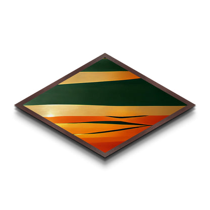 Diamond Shaped Desert Layers — Abstract Minimalist Landscape Canvas Art Print, Bold Sunset Palette Wall Decor, Modern Art Gift