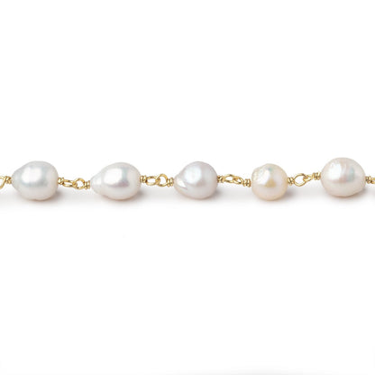 6x5-8x6mm White Petite Ultra Baroque Pearls on Vermeil Chain