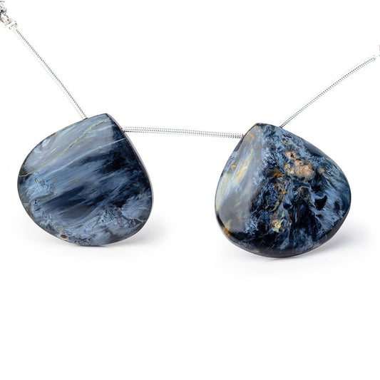 30mm Pietersite Plain Heart Focal Beads Set of 2