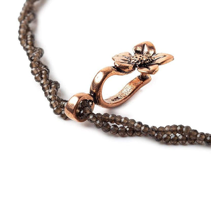 30x13mm Copper Forget Me Not Flower Pinch Bail Set of 2