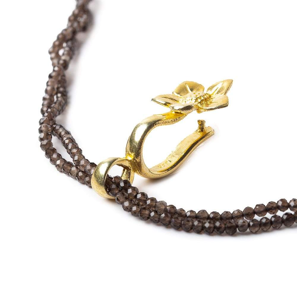 30x13mm Vermeil Forget Me Not Flower Pinch Bail 1 Finding