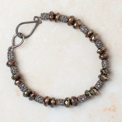 30x14mm Black Gold plated Silver Hook and Eye Clasp 1 piece Shiny