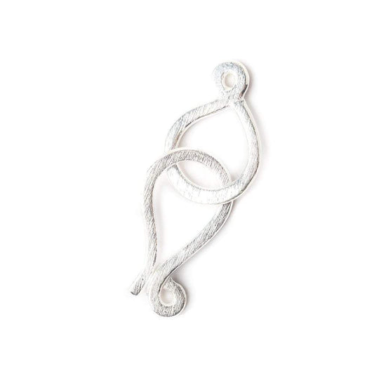 30x14mm Sterling Silver Hook and Eye Clasp 1 piece Brushed